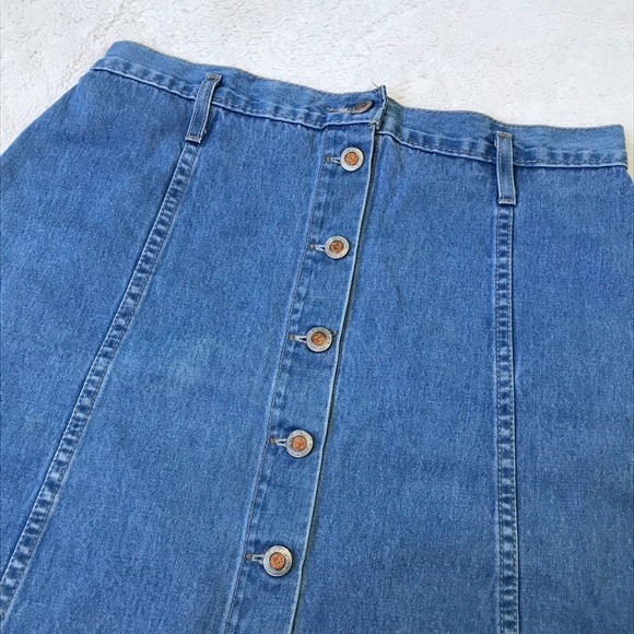 ⚡️SOLD⚡️Jessie Jeanswear Vintage Jean Front Buttons Skirt Women - Picture 2 of 8